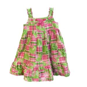 Boho Patchwork Dress Girls‎ 3T Tiered Coastal Whimsy Cottage Party